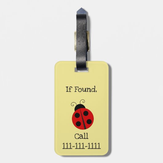 De Naam van de Douane van het meisje met Ladybug Bagagelabel (Achterkant verticaal)
