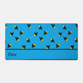 De naam van de douane vangt patroon op blauw bureaumat (Voorkant)