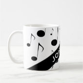 De naam van de douane + Vele Musical Notes Pattern Koffiemok (Links)