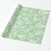 De naam van de groene  Retro Bicycle Boy op Cadeaupapier (Uitgerold)