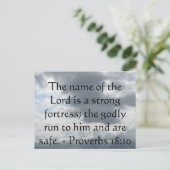 De naam van de Heer is een sterke vesting; de God Briefkaart (Staand voorkant)