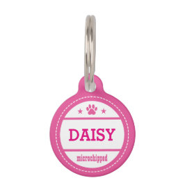 De naam van de hond Microchipped roept Mijn Mensen Huisdierpenning