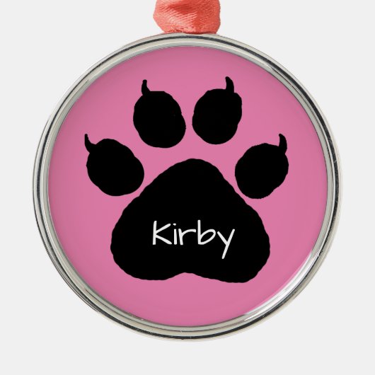 De naam van de hond Persoonlijke Wak Druk Kerstmis Metalen Ornament (Voorkant)