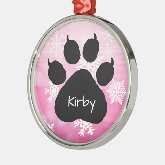 De naam van de hond Persoonlijke Wak Druk Kerstmis Metalen Ornament (Links)