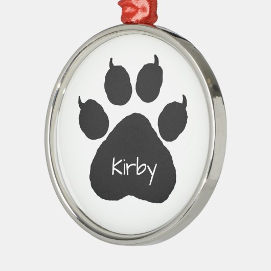 De naam van de hond Persoonlijke Wak Druk Kerstmis Metalen Ornament (Links)