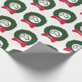 De naam van de kersttaardepots van de hond cadeaupapier