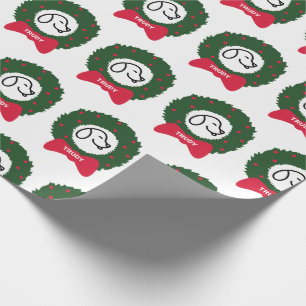 De naam van de kersttaardepots van de hond cadeaupapier