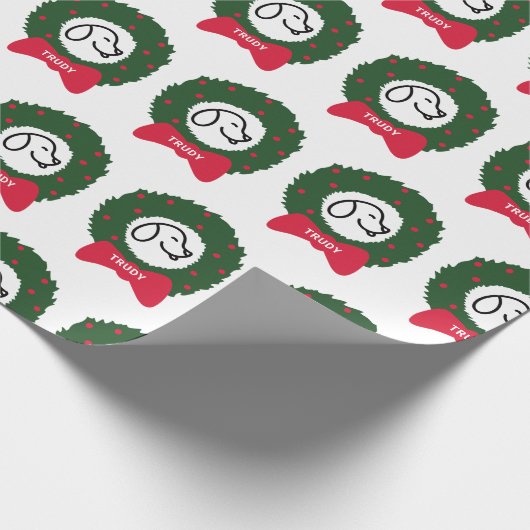 De naam van de kersttaardepots van de hond cadeaupapier (Hoek)