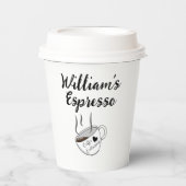 De naam van de koffieliefhebber | warme koffie papieren bekers (Voorkant)