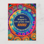 De Naam van de leraar en Klasse Rock, Kleurrijke P Briefkaart (Voorkant)