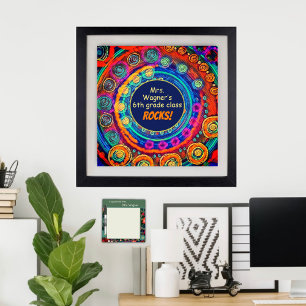 De Naam van de leraar en Klasse Rock, Kleurrijke P Poster