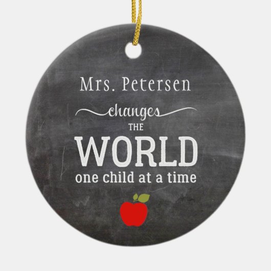 De naam van de leraar, gepersonaliseerd citaatbord keramisch ornament (Voorkant)