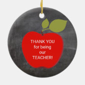 De naam van de leraar, gepersonaliseerd citaatbord keramisch ornament (Achterkant)