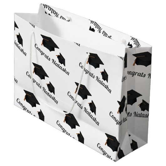 De naam van de moderne gediplomeerde groot cadeauzakje (Voorkant Gekanteld)