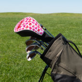 De naam van de moderne rode en roze doodled harten golfheadcover (Insitu)