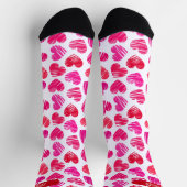 De naam van de moderne rode en roze doodled harten sokken (Top)