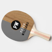 De naam van de monogramspeler & initialen half-fau tafeltennisbatje (Zijkant)