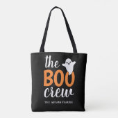 De naam van de Oranje familie Boo Crew Halloween B Tote Bag (Achterkant)