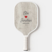 De Naam van de paar van het huwelijk, Hart, Datum, Pickleball Paddle (Achterkant)