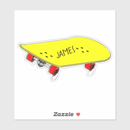 De naam van de skateboardjongen sticker (Vel)