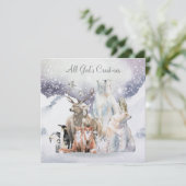 De Naam van de Sneeuwscène van het Kerstfeest pers Feestdagenkaart (Staand voorkant)