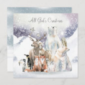 De Naam van de Sneeuwscène van het Kerstfeest pers Feestdagenkaart (Voorkant / Achterkant)