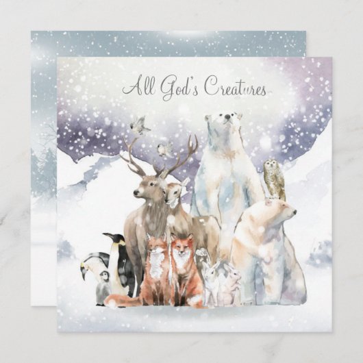 De Naam van de Sneeuwscène van het Kerstfeest pers Feestdagenkaart (Voorkant / Achterkant)