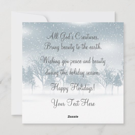 De Naam van de Sneeuwscène van het Kerstfeest pers Feestdagenkaart (Achterkant)