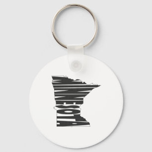 De naam van de staat Minnesota Word Art Sleutelhan Sleutelhanger