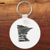 De naam van de staat Minnesota Word Art Sleutelhan Sleutelhanger (Voorkant)