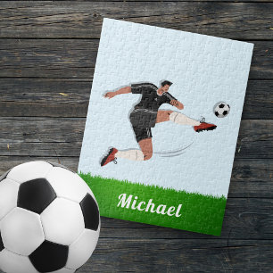 De naam van de voetbalspeler van de jongen Athlete Legpuzzel