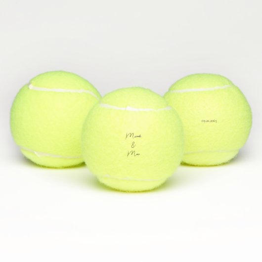 De Naam van de weduwespaar Datum Gepersonaliseerd Tennisballen (Multi)