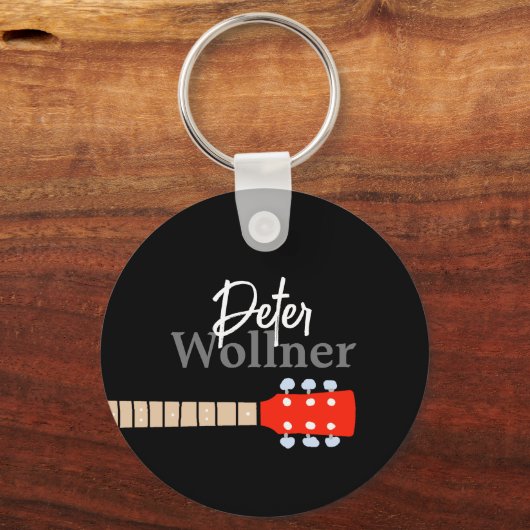 De naam van Guitar Player Blk Sleutelhanger (Voorkant)