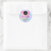 De Naam van het Bedrijf van de logo Dank u het Lij Ronde Sticker (Tas)