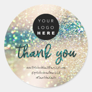 De Naam van het Bedrijf van de logo Dank u het Win Ronde Sticker