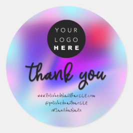 De Naam van het Bedrijf van de logo Dank u Hologra Ronde Sticker