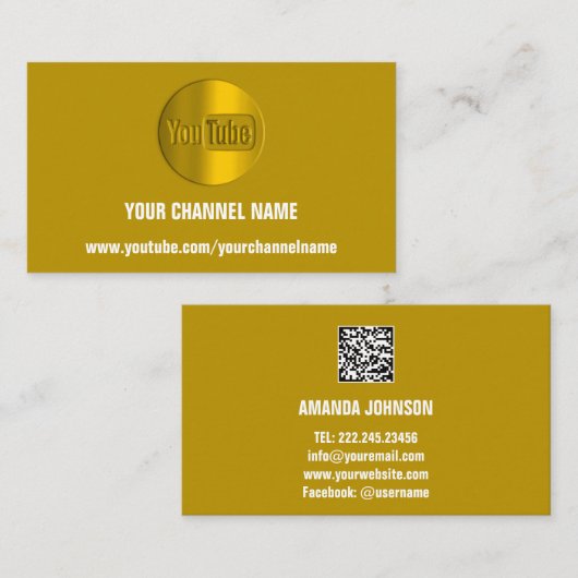 DE NAAM VAN HET KANAAL U KANAAL CODE QR MUSTARD YE VISITEKAARTJE (Voorkant / Achterkant)