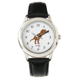 De naam van het kleurrijke Kind T-Rex Dinosaur Per Horloge