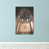 De naam van het klooster Santa Maria de Poblet Canvas Afdruk (Insitu (Houten vloer))