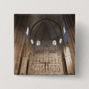 De naam van het klooster Santa Maria de Poblet Vierkante Button 5,1 Cm
