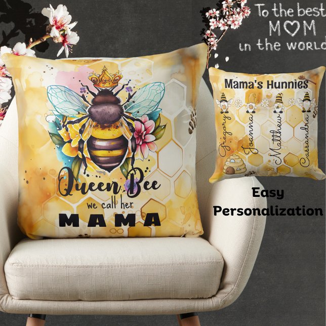 De naam van het koningin Bee-Mama-Custom Kind-Hone Kussen (Creator heeft geüpload)