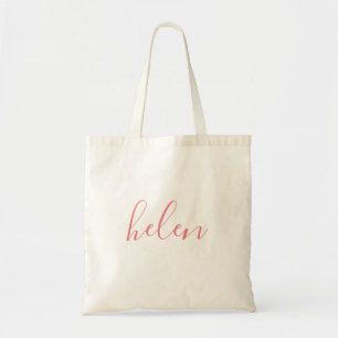 De Naam van het manuscript in Roze Aangepaste Canv Tote Bag