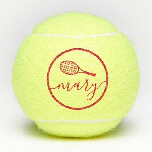 De Naam van het manuscript Rood Gepersonaliseerd Tennisballen (Voorkant)