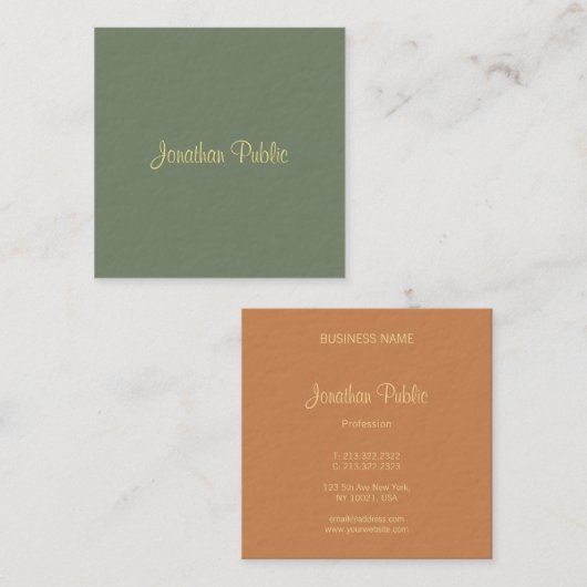 De Naam van het Manuscript van de calligrafie Mode Vierkante Visitekaartje (Voorkant / Achterkant)