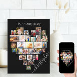 De Naam van het Manuscript van de Collage van de F Kaart<br><div class="desc">Zeg Happy Birthday met een liefdeshartfoto collage, gepersonaliseerde verjaardagskaart. Het fotomalplaatje is opstelling voor u om uw afbeeldingen toe te voegen, werkend in rijen van boven tot onder. De fotocollage bevat 29 foto's die worden weergegeven in een combinatie van portret, landschap en vierkante/instagram-indelingen. De naam wordt geschreven in elegant handgeschreven...</div>