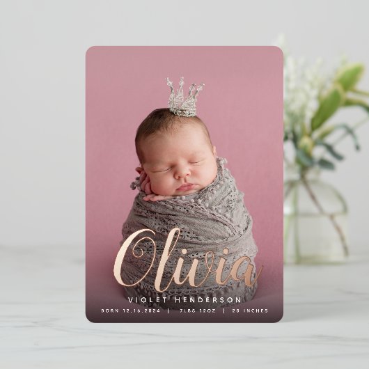 De Naam van het Manuscript van de folie Verticale Uitnodiging (Staand Voorkant)