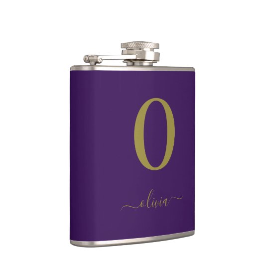 De Naam van het Manuscript van Monogram Personeel Heupfles (Rechts)