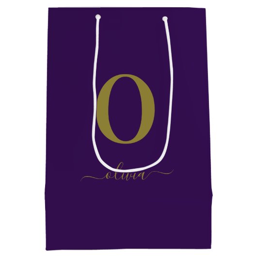 De Naam van het Manuscript van Monogram Personeel  Medium Cadeauzakje (Achterkant)