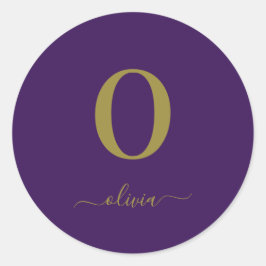 De Naam van het Manuscript van Monogram Personeel  Ronde Sticker