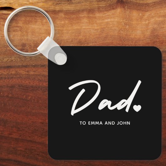 De naam van het Modern Dad Script Kind Sleutelhanger (Voorkant)